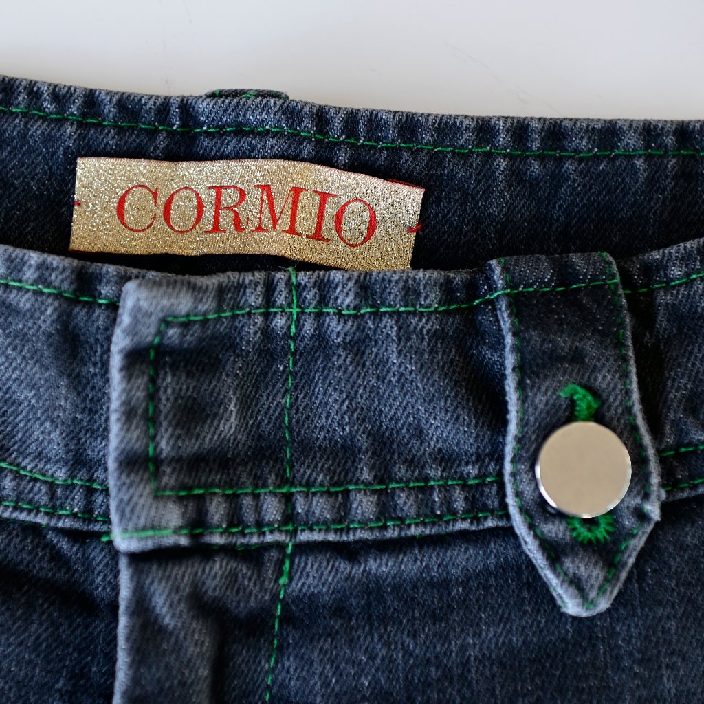Cormio Made In Italy Panel Seam Wide Leg Denim Jeans Contrast Stitch Size S — image 2 of 8